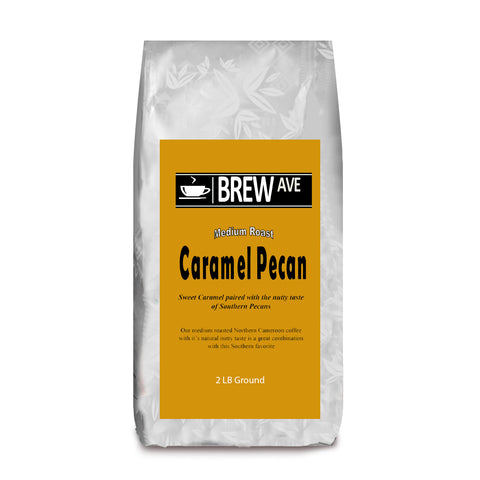 CARAMEL PECAN MEDIUM ROAST GROUND FLAVORED COFFEE 2 LB. BAG